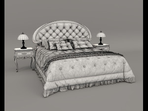 European Style Bed Set 21 3D 모델