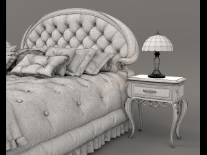 European Style Bed Set 21 3D 모델