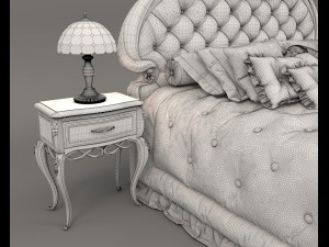 European Style Bed Set 21 3D 모델