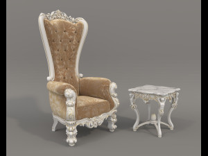 Classic Coffee Table and Armchairs 20 3D Model