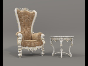 Classic Coffee Table and Armchairs 20 3D Model