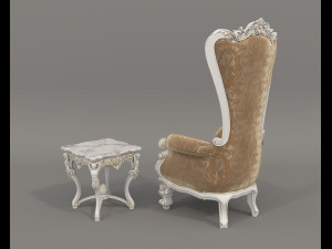 Classic Coffee Table and Armchairs 20 3D Model