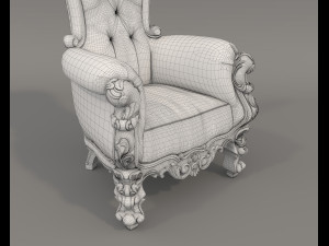 Classic Coffee Table and Armchairs 20 3D Model