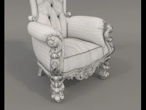 Classic Coffee Table and Armchairs 20 3D Model