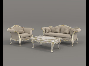 Classic Sofa and Armchair 3 Modelo 3D
