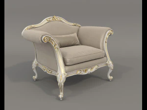 Classic Sofa and Armchair 3 3D Model