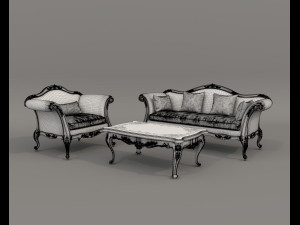 Classic Sofa and Armchair 3 3Dモデル