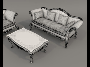 Classic Sofa and Armchair 3 3Dモデル