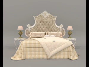 Classic Style Bed Set 30 3D Model