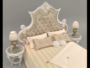 Classic Style Bed Set 30 3D Model