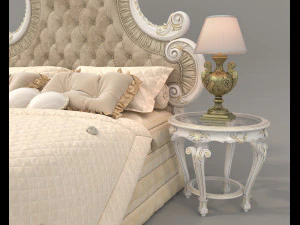Classic Style Bed Set 30 3D Model