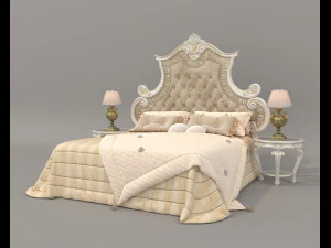 Classic Style Bed Set 30 3D Model