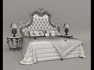 Classic Style Bed Set 30 Modelo 3D