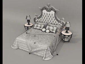 Classic Style Bed Set 30 3D Model