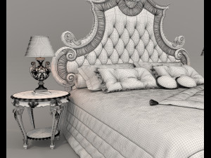 Classic Style Bed Set 30 Modelo 3D