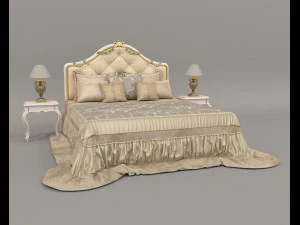 ヨーロピアンスタイルベッドセット22 3Dモデル