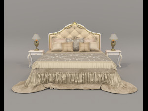 European Style Bed Set 22 3D Модель