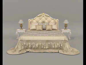 European Style Bed Set 22 3D Model