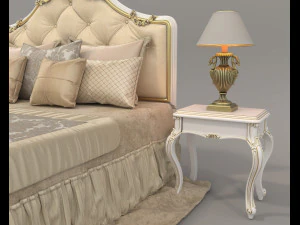European Style Bed Set 22 3D Model