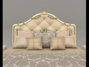 European Style Bed Set 22 3D Model