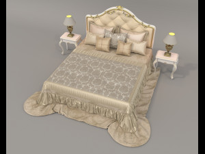European Style Bed Set 22 3D Модель