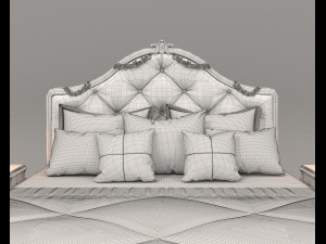 European Style Bed Set 22 3D Модель
