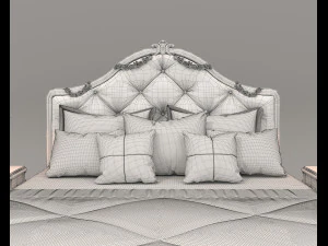 European Style Bed Set 22 3D Model