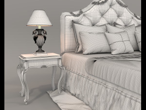 European Style Bed Set 22 3D Модель
