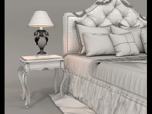 European Style Bed Set 22 3D Model