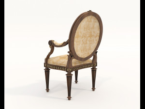 European Style Dining Table and Chairs 24 3D Модель