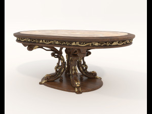 European Style Dining Table and Chairs 24 3D Модель