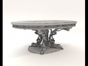 European Style Dining Table and Chairs 24 3D Модель