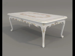 Classic Dining Table and Chairs 26 3D Model