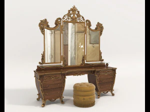 클래식 스타일 드레싱 테이블 11 3D 모델