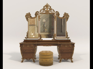 Classic Style Dressing Table 11 3D मॉडल
