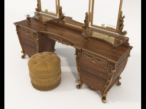 Classic Style Dressing Table 11 3D मॉडल