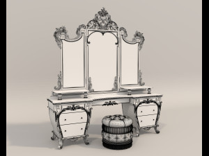Classic Style Dressing Table 11 3D मॉडल