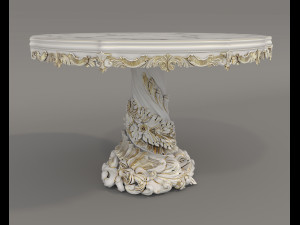 European Style Dining Table and Chairs 25 3D Model