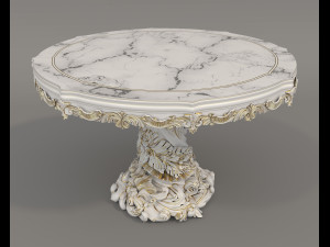European Style Dining Table and Chairs 25 3D Model