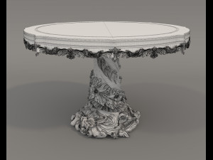 European Style Dining Table and Chairs 25 3D Model