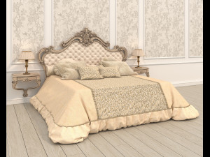 Classic Style Bed Set 31 3D Model