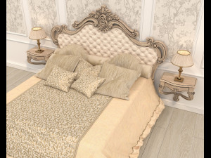 Classic Style Bed Set 31 3D Model