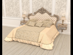 Classic Style Bed Set 31 3D Model