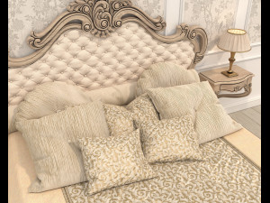 Classic Style Bed Set 31 3D Model