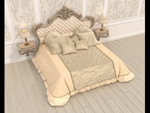 Classic Style Bed Set 31 3D Model