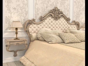 Classic Style Bed Set 31 3D Model