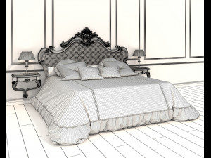 Classic Style Bed Set 31 3D Model
