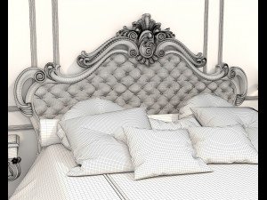 Classic Style Bed Set 31 3D Model