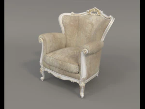 European Style Coffee Table and Armchairs 5 3D Model