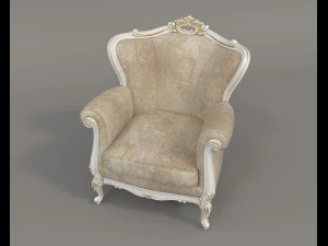 European Style Coffee Table and Armchairs 5 3D Model